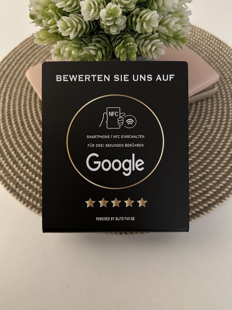 1 NFC GOOGLE AUFSTELLER SCHWARZ/GOLD DEUTSCH